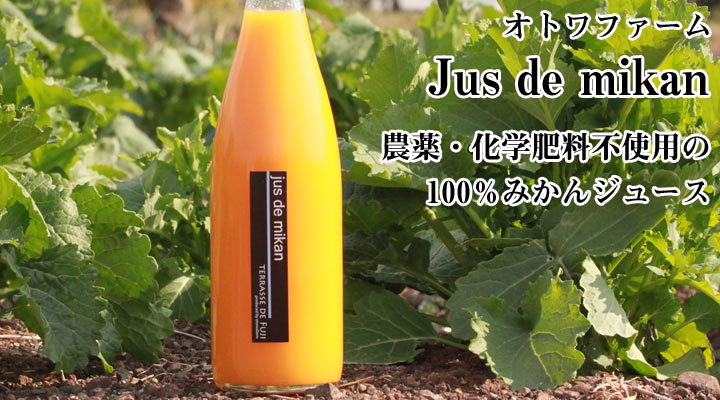 Jus de mikan 農薬・化学肥料不使用の100%みかんジュース ×2本 の説明画像